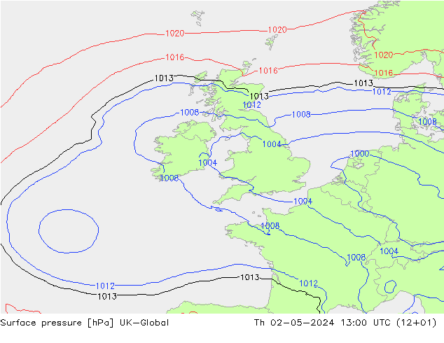Yer basıncı UK-Global Per 02.05.2024 13 UTC