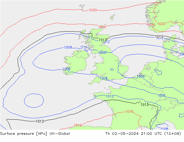 Luchtdruk (Grond) UK-Global do 02.05.2024 21 UTC