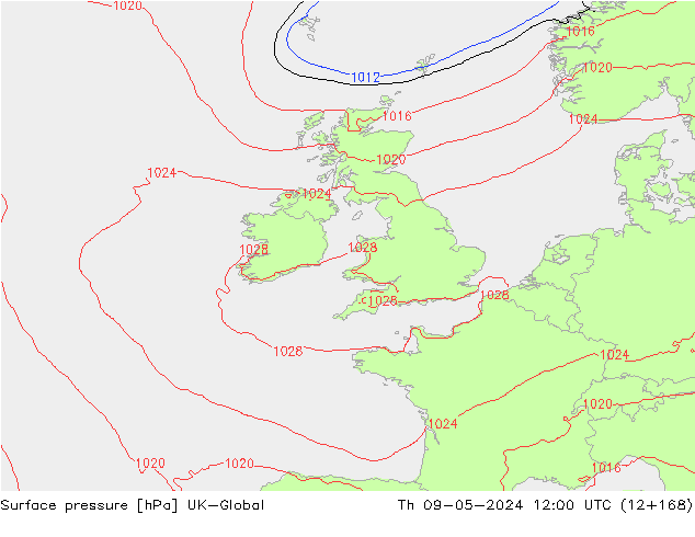 pressão do solo UK-Global Qui 09.05.2024 12 UTC