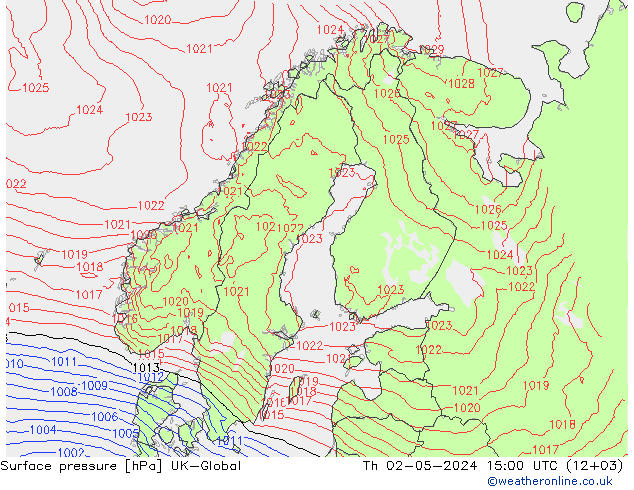 Luchtdruk (Grond) UK-Global do 02.05.2024 15 UTC