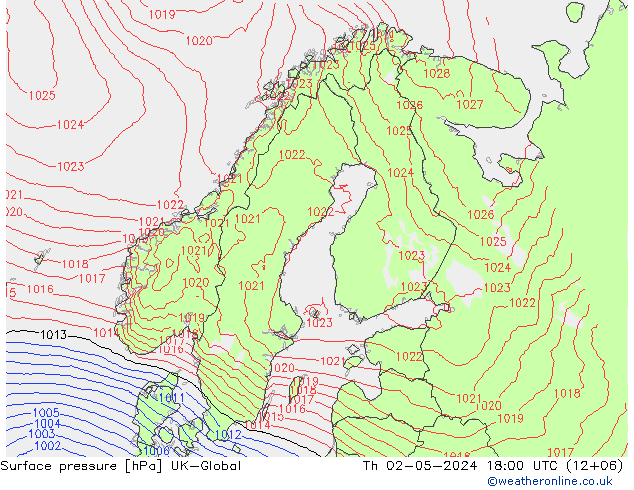 Luchtdruk (Grond) UK-Global do 02.05.2024 18 UTC