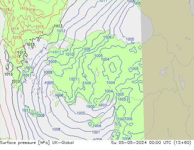 Surface pressure UK-Global Su 05.05.2024 00 UTC