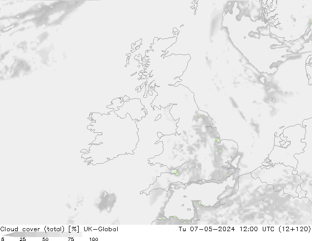 Nubes (total) UK-Global mar 07.05.2024 12 UTC