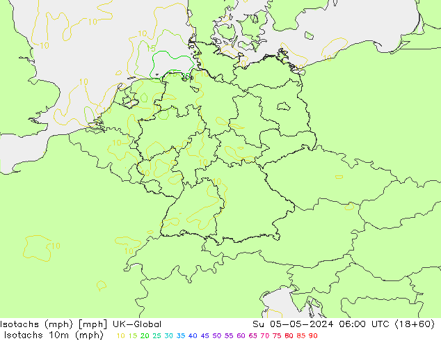 Isotachs (mph) UK-Global dim 05.05.2024 06 UTC