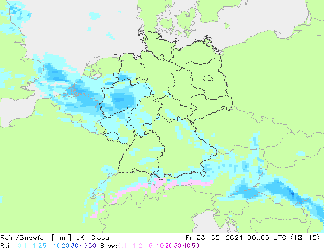 Rain/Snowfall UK-Global Sex 03.05.2024 06 UTC