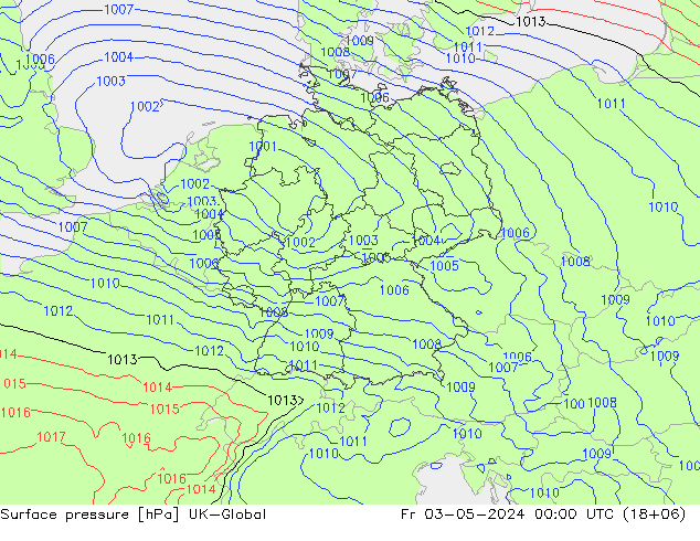 地面气压 UK-Global 星期五 03.05.2024 00 UTC