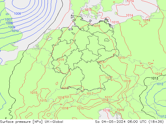 pressão do solo UK-Global Sáb 04.05.2024 06 UTC