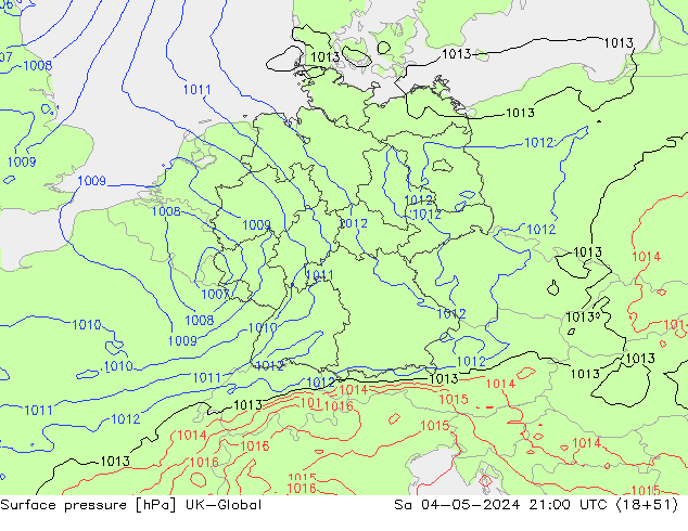 Surface pressure UK-Global Sa 04.05.2024 21 UTC