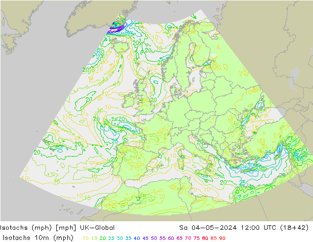 Isotachs (mph) UK-Global Sa 04.05.2024 12 UTC