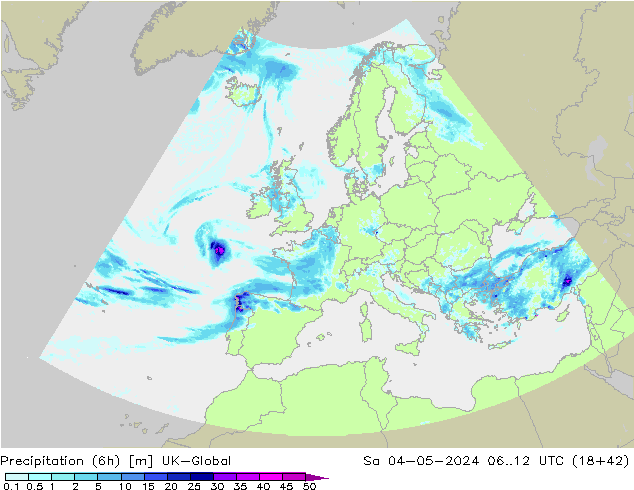 Precipitation (6h) UK-Global Sa 04.05.2024 12 UTC