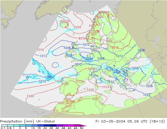 Precipitación UK-Global vie 03.05.2024 06 UTC
