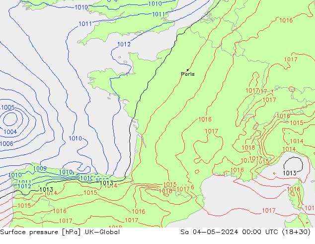 Luchtdruk (Grond) UK-Global za 04.05.2024 00 UTC