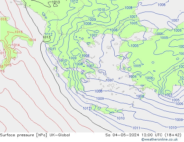 pressão do solo UK-Global Sáb 04.05.2024 12 UTC