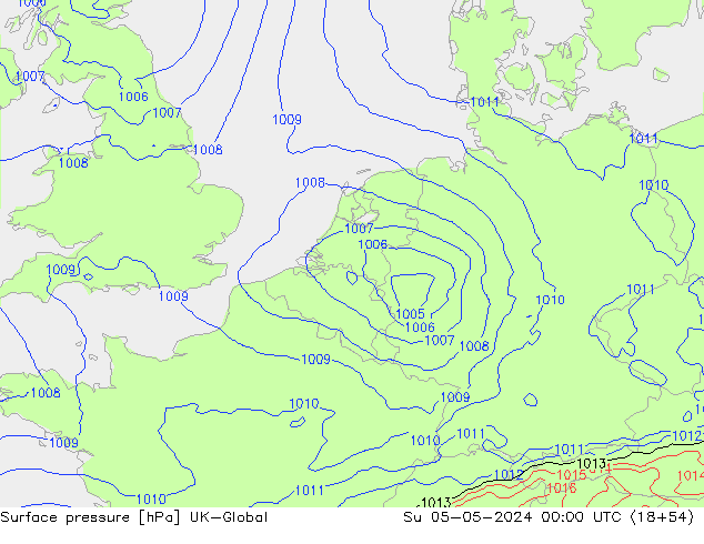 Surface pressure UK-Global Su 05.05.2024 00 UTC