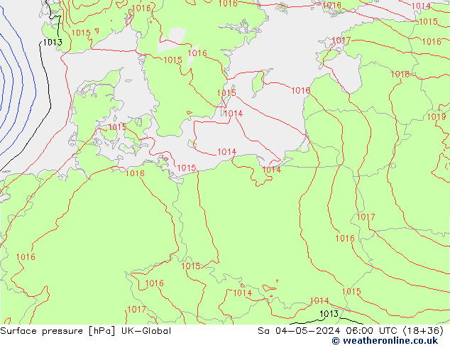 Surface pressure UK-Global Sa 04.05.2024 06 UTC