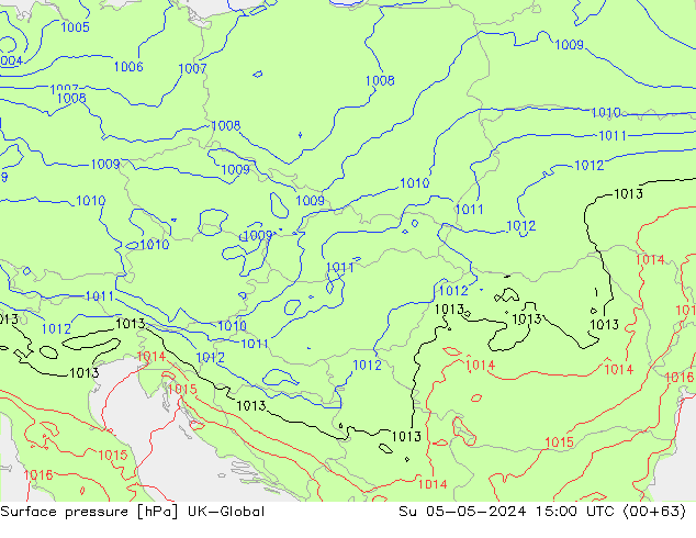 Luchtdruk (Grond) UK-Global zo 05.05.2024 15 UTC