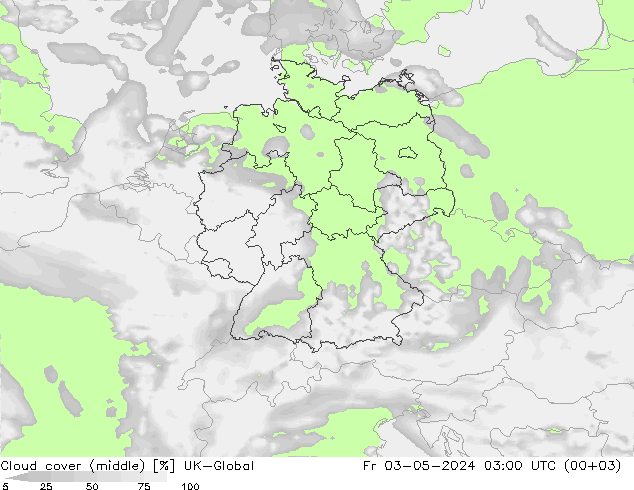 Cloud cover (middle) UK-Global Fr 03.05.2024 03 UTC