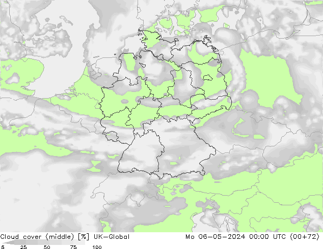 Cloud cover (middle) UK-Global Mo 06.05.2024 00 UTC