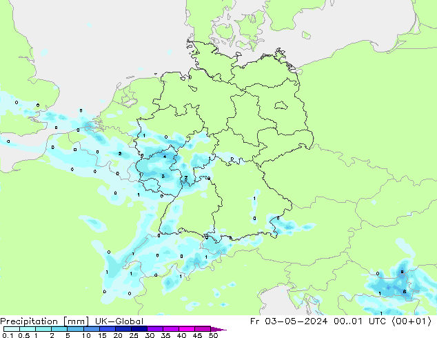 Niederschlag UK-Global Fr 03.05.2024 01 UTC