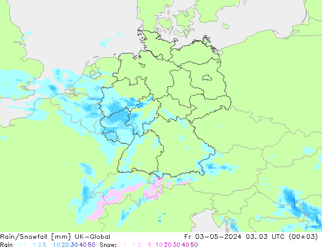 Lluvia/nieve UK-Global vie 03.05.2024 03 UTC