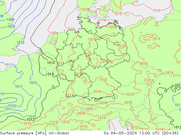 Luchtdruk (Grond) UK-Global za 04.05.2024 12 UTC