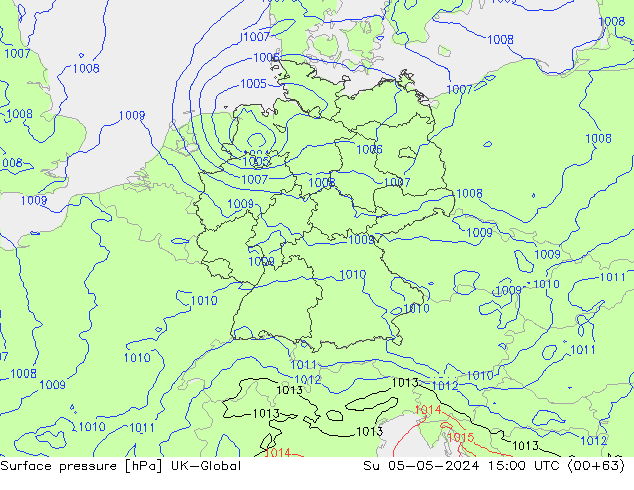 приземное давление UK-Global Вс 05.05.2024 15 UTC