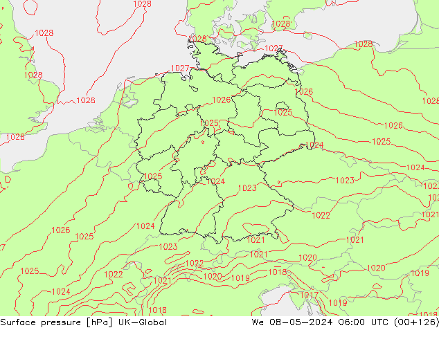 Luchtdruk (Grond) UK-Global wo 08.05.2024 06 UTC