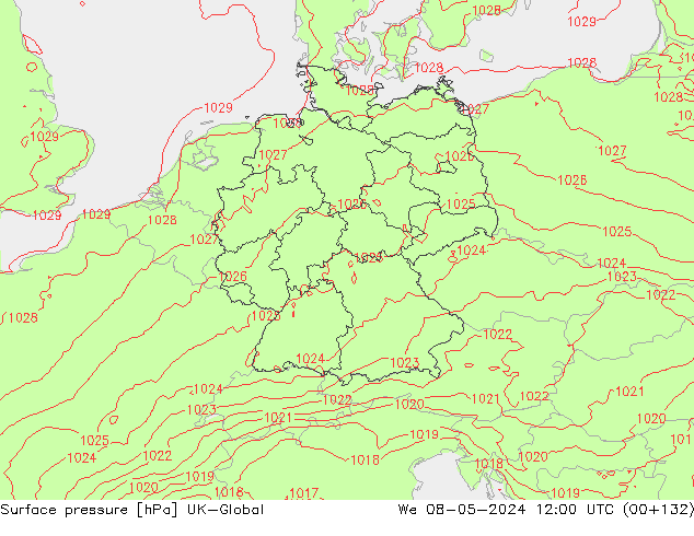 приземное давление UK-Global ср 08.05.2024 12 UTC