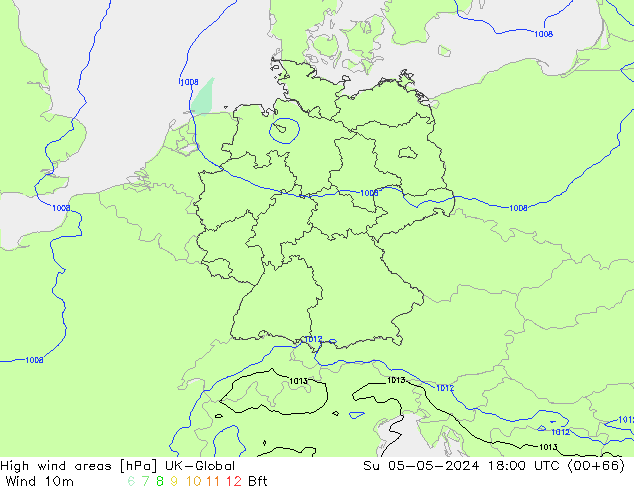 High wind areas UK-Global  05.05.2024 18 UTC