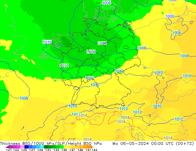 Thck 850-1000 гПа UK-Global пн 06.05.2024 00 UTC