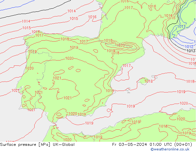 Surface pressure UK-Global Fr 03.05.2024 01 UTC