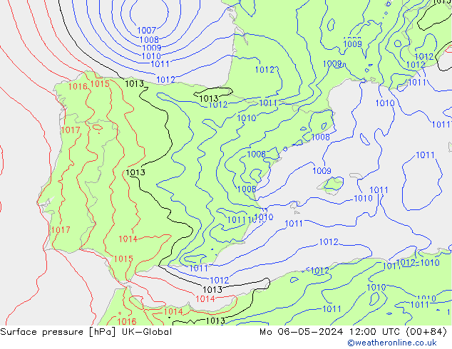 Yer basıncı UK-Global Pzt 06.05.2024 12 UTC