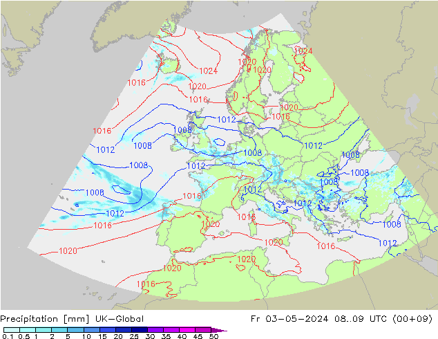 Srážky UK-Global Pá 03.05.2024 09 UTC