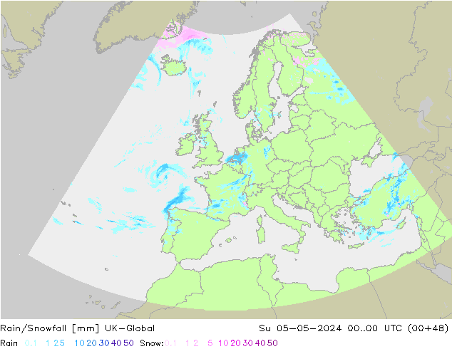Rain/Snowfall UK-Global dim 05.05.2024 00 UTC