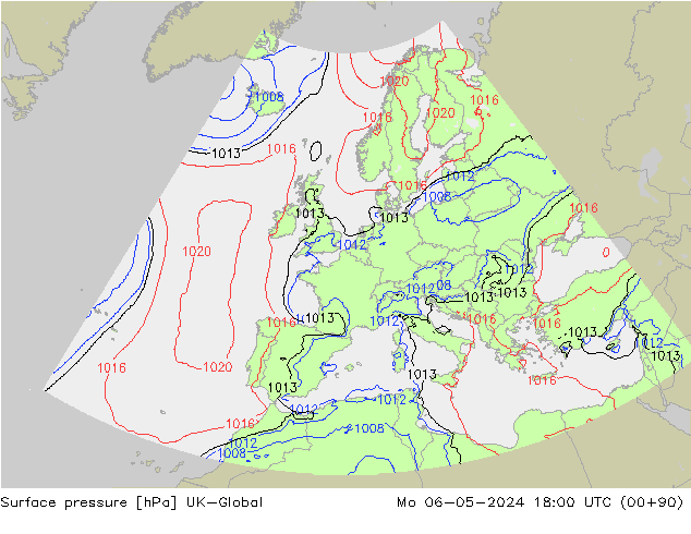 Luchtdruk (Grond) UK-Global ma 06.05.2024 18 UTC