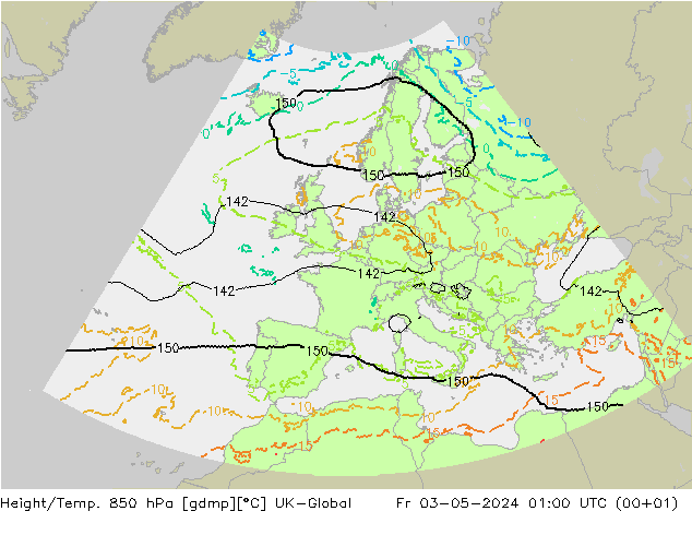Géop./Temp. 850 hPa UK-Global ven 03.05.2024 01 UTC