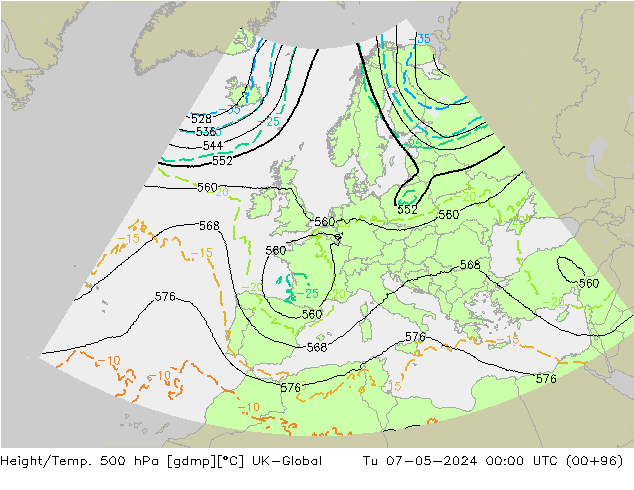 Géop./Temp. 500 hPa UK-Global mar 07.05.2024 00 UTC