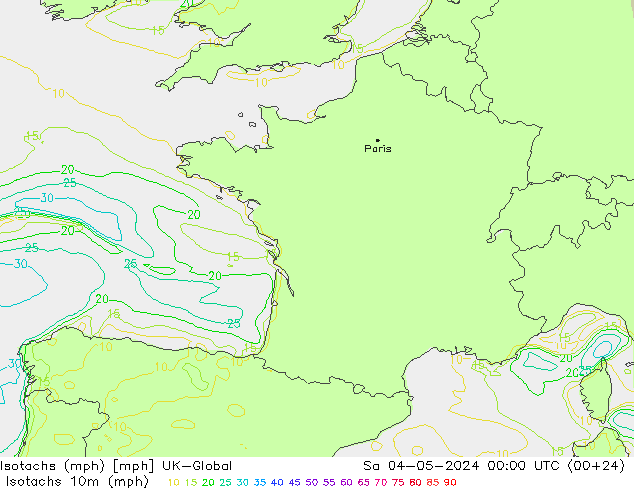 Isotachs (mph) UK-Global So 04.05.2024 00 UTC