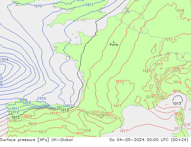 Surface pressure UK-Global Sa 04.05.2024 00 UTC