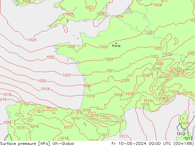 приземное давление UK-Global пт 10.05.2024 00 UTC