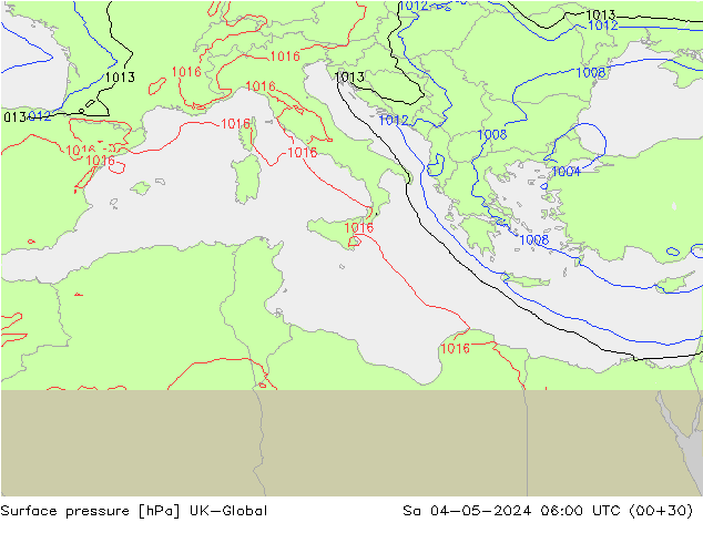 pression de l'air UK-Global sam 04.05.2024 06 UTC