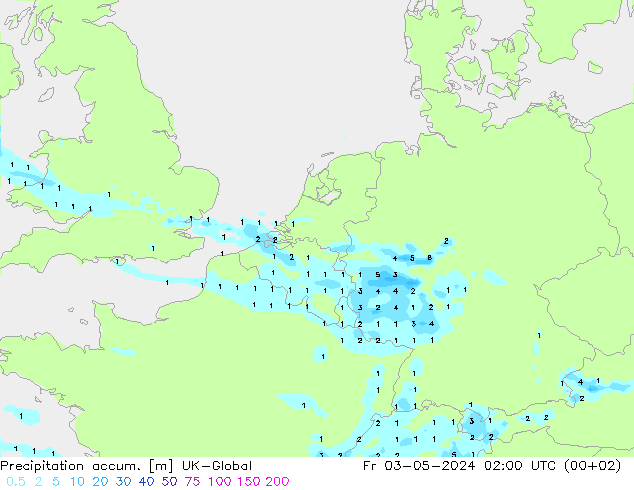 Totale neerslag UK-Global vr 03.05.2024 02 UTC