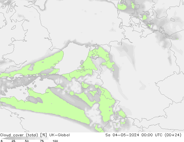 Nubes (total) UK-Global sáb 04.05.2024 00 UTC