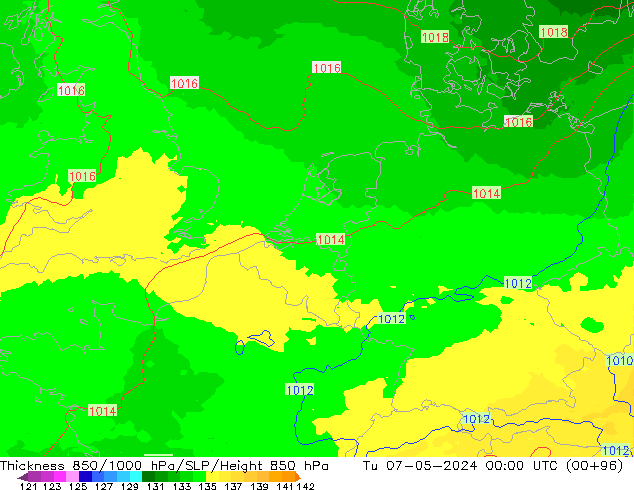 Thck 850-1000 hPa UK-Global Ter 07.05.2024 00 UTC