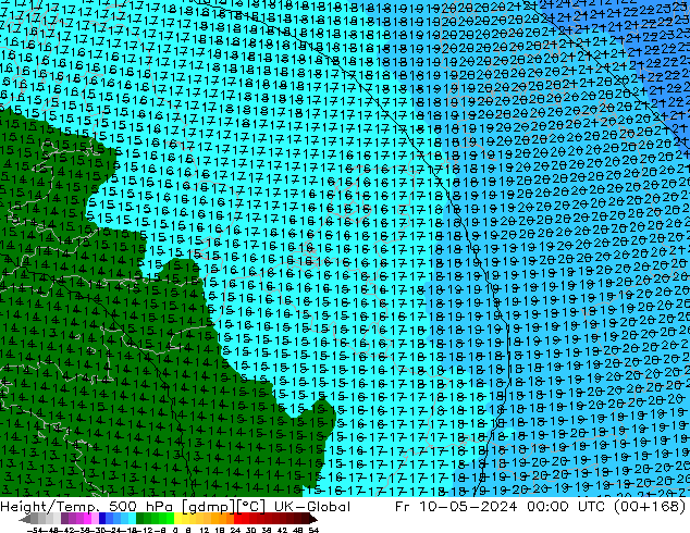 Height/Temp. 500 hPa UK-Global Fr 10.05.2024 00 UTC