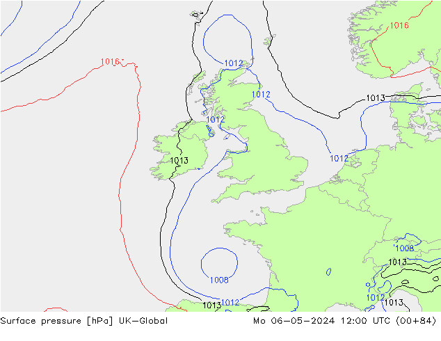 приземное давление UK-Global пн 06.05.2024 12 UTC
