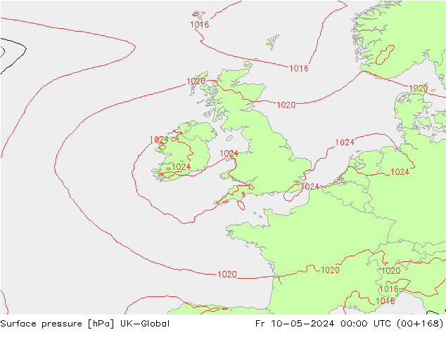 Luchtdruk (Grond) UK-Global vr 10.05.2024 00 UTC