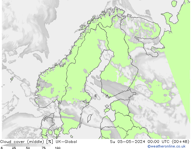 Wolken (mittel) UK-Global So 05.05.2024 00 UTC