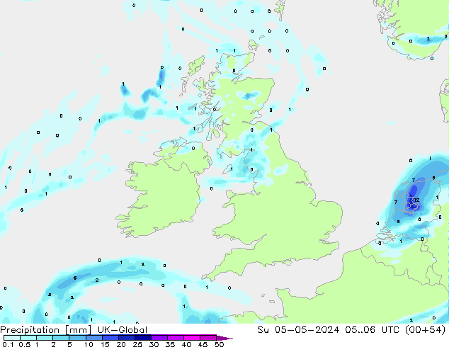 Neerslag UK-Global zo 05.05.2024 06 UTC