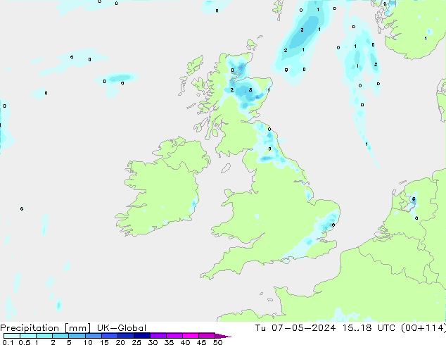 Precipitation UK-Global Tu 07.05.2024 18 UTC